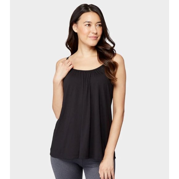 32 Degrees Tops - Womens 32 Degrees XXL Black Cool Flowy Bra Camisole with Built-In Bra NWT